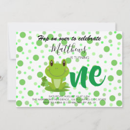 カエル1st誕生日パーティードット招待状 招待状