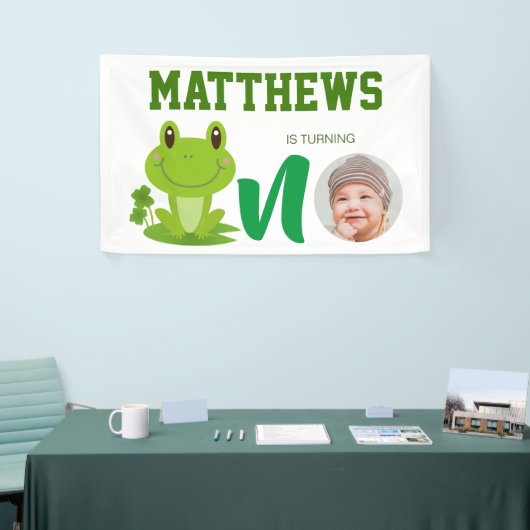 カエル1st誕生日パーティーバナー 横断幕 (トレードショー)