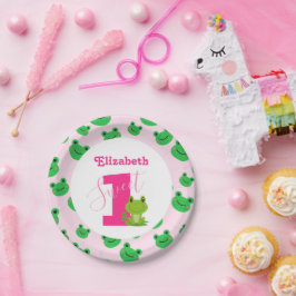 カエル1st誕生日パーティーベビーガール用品紙 ペーパープレート