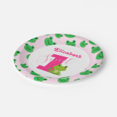 カエル1st誕生日パーティーベビーガール用品紙 ペーパープレート (アングル)