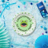 カエル1st誕生日パーティー 子供へ ペーパープレート (パーティー)