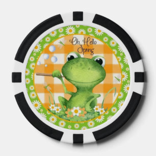 カエル「ああ、こんにちは春」 おもしろい ポーカーチップ
