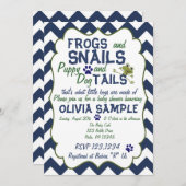 カエル、かたつむりおよび子犬のベビーシャワーの招待状 招待状 (正面/裏面)