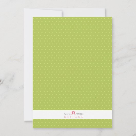 カエル、かたつむり及び小犬の尾ベビーシャワーの招待 招待状 (裏面)