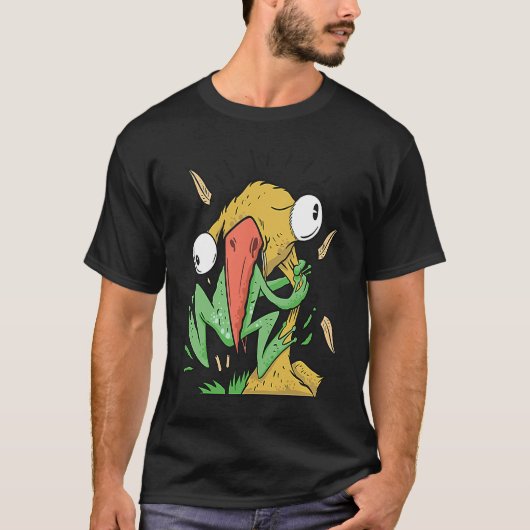 カエル にわとり メスにわとり オンドリ Tシャツ (正面)