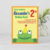 カエル・アニマル・キッドバースデーパーティ招待状 招待状 (スタンド正面)