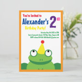 カエル・アニマル・キッドバースデーパーティ招待状 招待状 (スタンド正面)