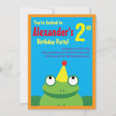 カエル・アニマル・キッドバースデーパーティ招待状 招待状 (正面)