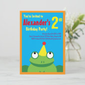 カエル・アニマル・キッドバースデーパーティ招待状 招待状 (スタンド正面)