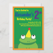 カエル・アニマル・キッドバースデーパーティ招待状 招待状 (正面)