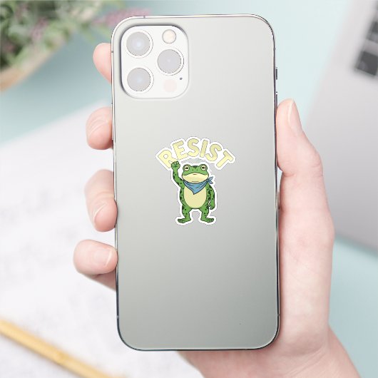 カエル イラスト ステッカー かわいい 抗議 シール (スマートフォン)