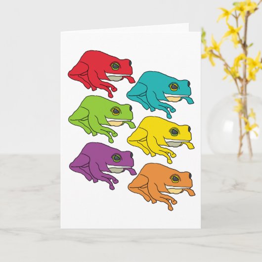 カエル カード (黄色い花)