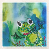 カエル ガラスコースター (正面)