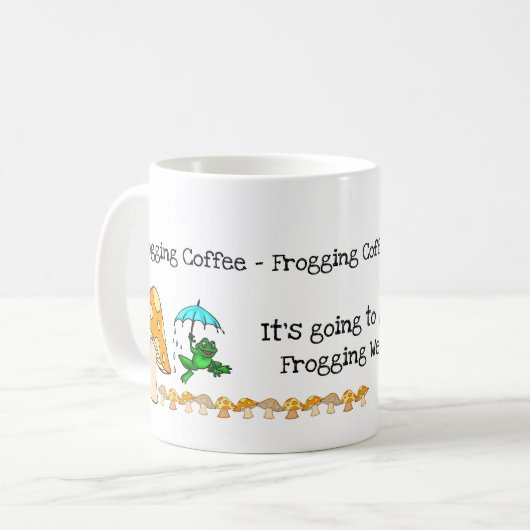 カエル、キノコ、マグカップ凍りコーヒー コーヒーマグカップ (正面左)