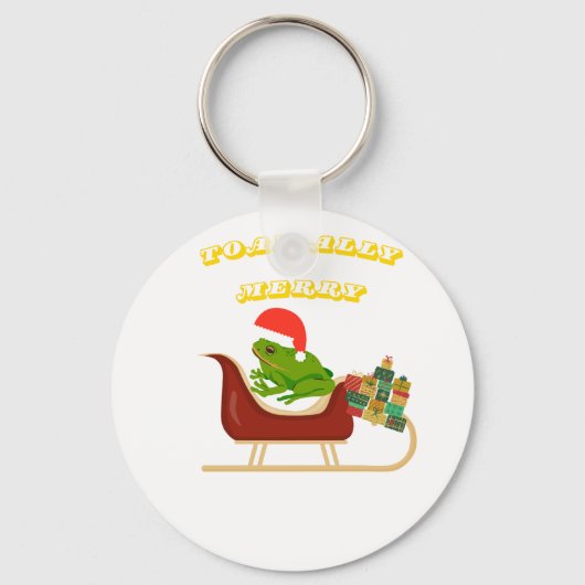 カエル クリスマスTシャツ Toad-ally Merry Frog キーホルダー (正面)