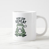 カエル コーヒー デザイン 笑 ジャンボコーヒーマグカップ (右)
