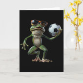 カエル サッカー カード (黄色い花)