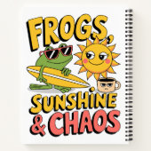 カエル、サンシャイン&カオス – おもしろい夏 ノートブック (裏面)