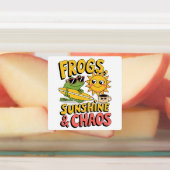 カエル、サンシャイン&カオス – おもしろい夏 ラベル (貼付)