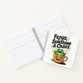 カエル、サンシャイン&カオス – コーヒーカップのかわいいカエル ノートブック (内部)