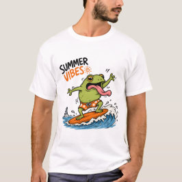 カエル サーフィン 夏 Tシャツ