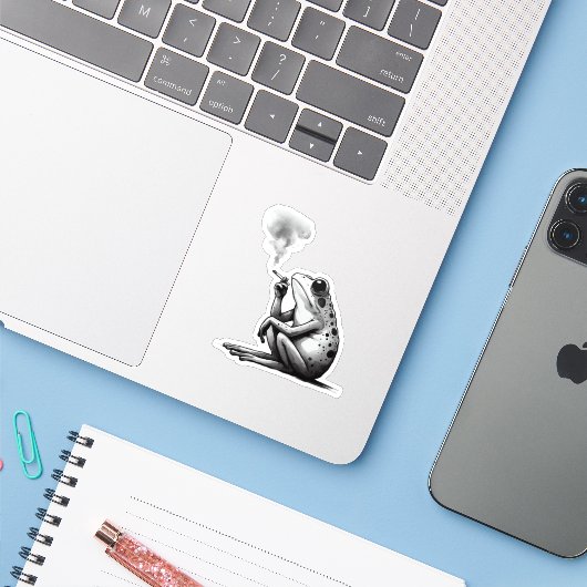 カエル シール (ノートパソコンとiPhone)