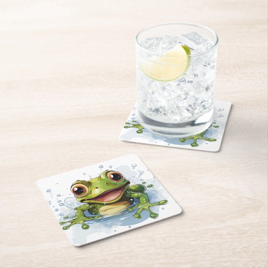 カエル スクエアペーパーコースター (インサイチュ)