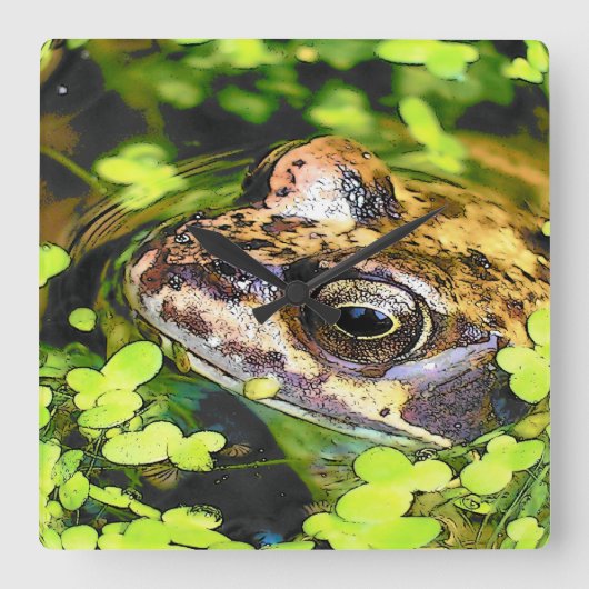 カエル スクエア壁時計 (正面)