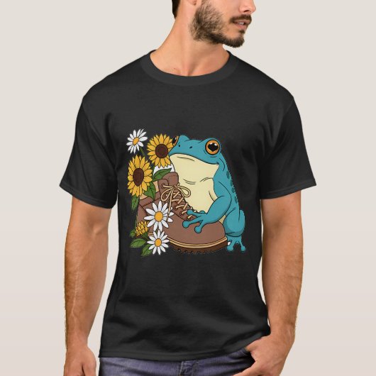 カエル ハイキングブーツ プレゼント Tシャツ (正面)