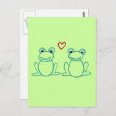 カエル(ハート) ポストカード (正面/裏面)