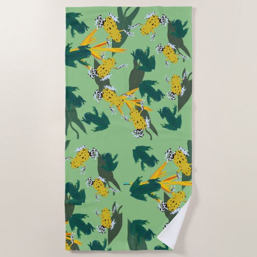 カエル ビーチタオル (正面)