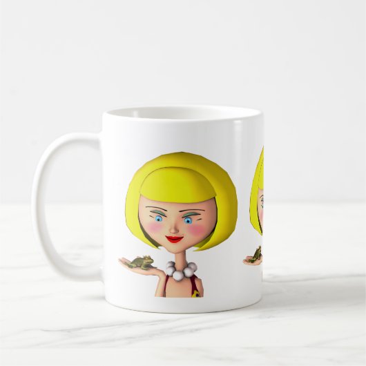 カエル・プリンスの幸せな女 コーヒーマグカップ (左)