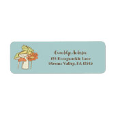 カエル&マッシュルームコテージコア差出人住所 ラベル (正面)