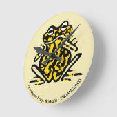 カエル –  ラウンド壁時計 (傾斜)