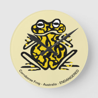 カエル –  ラウンド壁時計