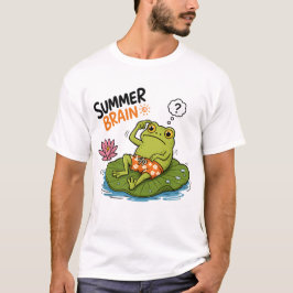 カエル 夏の脳|おもしろカエル カートゥーン Tシャツ