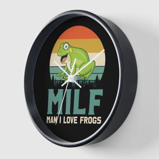 カエル 愛 Wall Clock 壁時計 (傾斜)