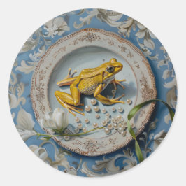 カエル – 文房具用の丸いシール ラウンドシール