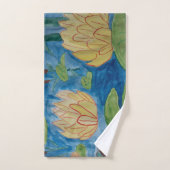 カエル&《植物》スイレンタオルセット バスタオルセット (ハンドタオル)