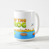 カエル-池のマグ--を叩いて下さい コーヒーマグカップ (正面右)