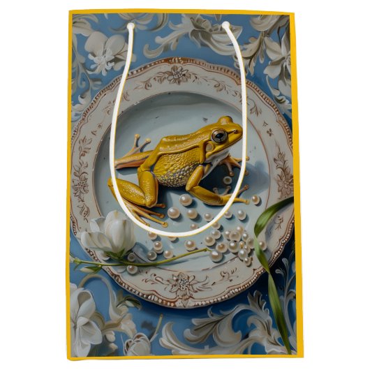 カエル – 紙バッグ ミディアムペーパーバッグ (正面)