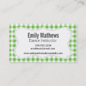 カエル; 緑のギンガム 名刺 (裏面)