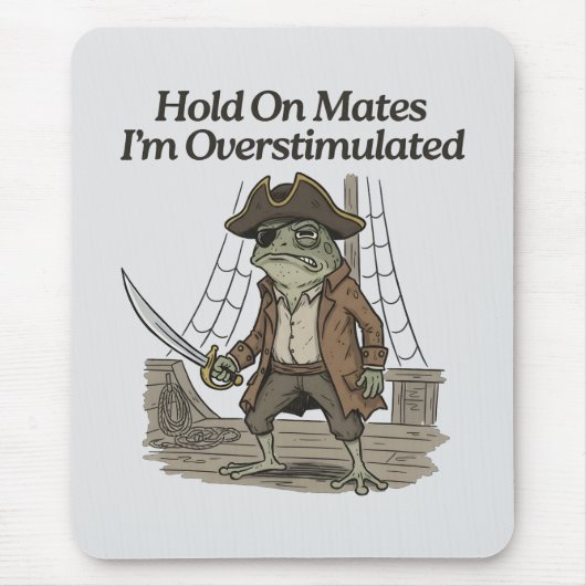 カエル 自閉症啓発 Hold On Mates マウスパッド (正面)