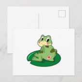 カエル 葉 心の絆創膏 ポストカード (正面/裏面)