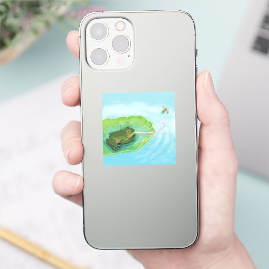 カエル 虫を捕まえる シール (スマートフォン)