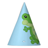 カエル 誕生日パーティー ブルー パーティーハット (左)