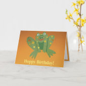 カエル 誕生日 カード (黄色い花)