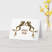 カエル（高5）グリーティングカード1 カード (黄色い花)