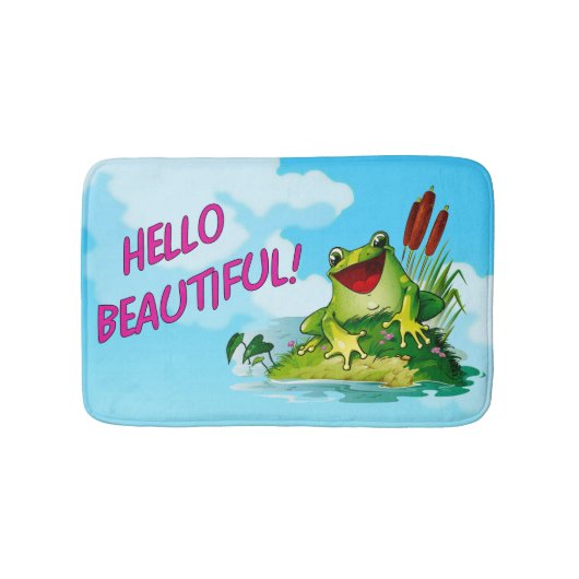 カエル – Hello Beautiful バスマット (正面)