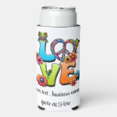 カエルHippie Boho Peace Groovyパーソナライズカスタム スリム缶クーラー (Seltzer裏面)